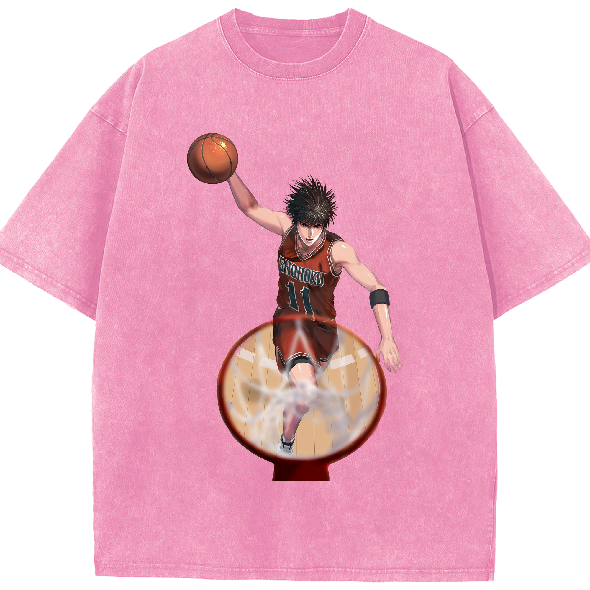 （画像用） SLAM DUNK／スラムダンク 綿100% ヴィンテージ風 半袖Tシャツ（フロントプリント）